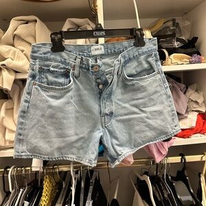 Agolde Light Blue Parker Long Shorts